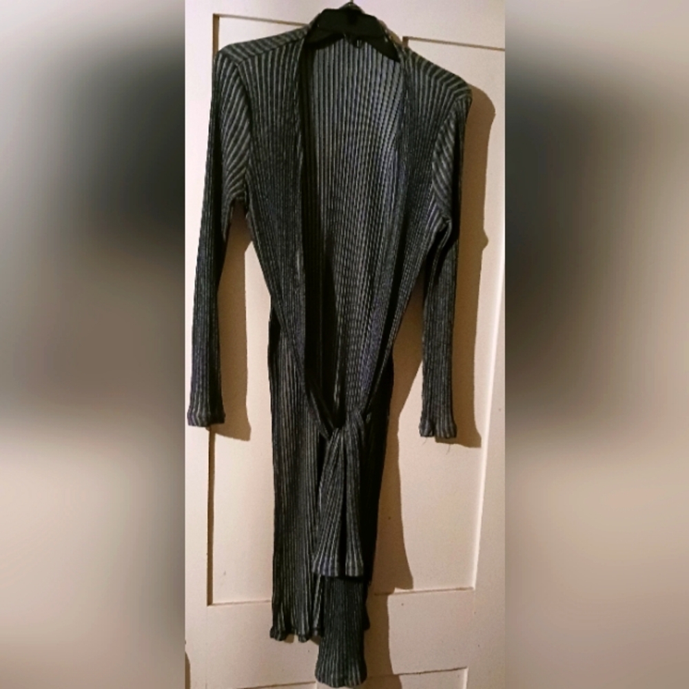 Long, light weight split cardigan.